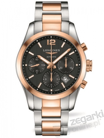 ZEGAREK LONGINES CONQUEST CLASSIC COLUMN-WHEEL AUTOMATIC CHRONOGRAPH L2.786.5.56.7